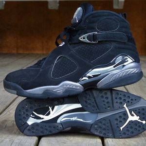 Air Jordan Retro 8 Mid Chrome Black Silver